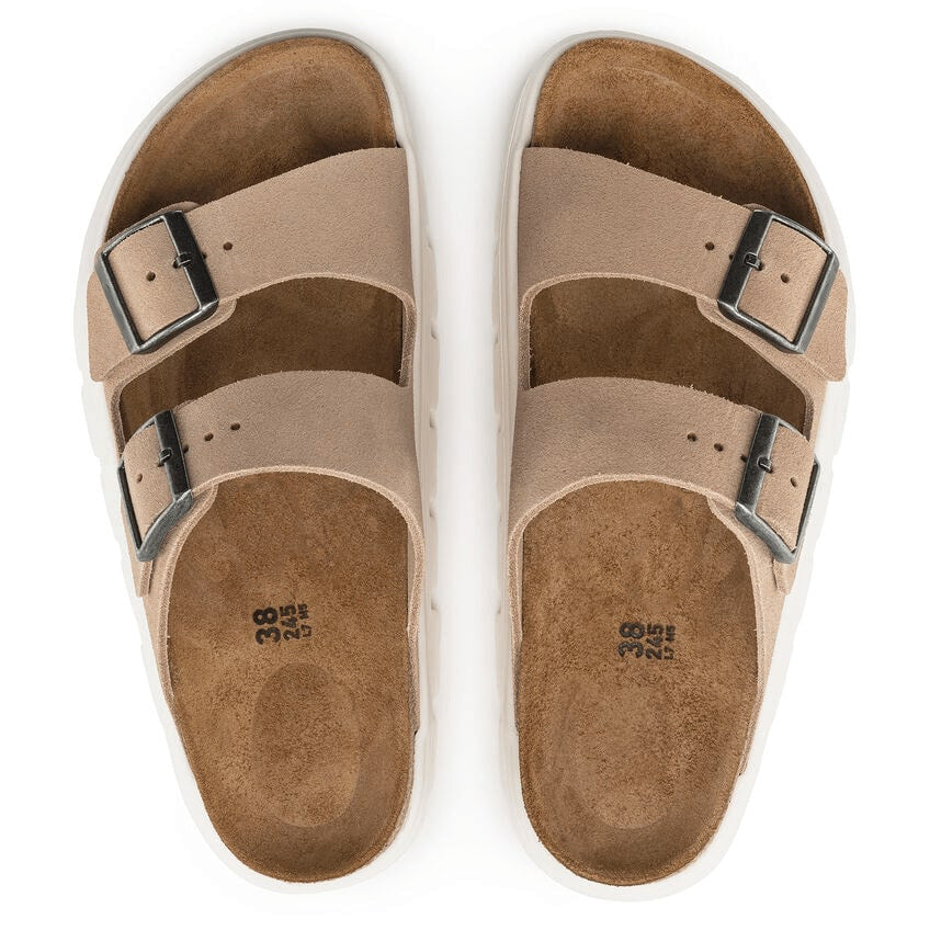 Closed-Toe cork slides Chunky | Suede | Warm Sand