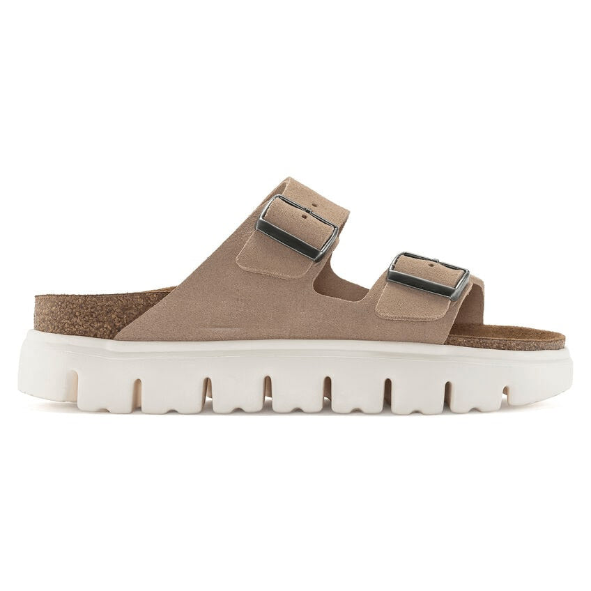 Closed-Toe cork slides Chunky | Suede | Warm Sand