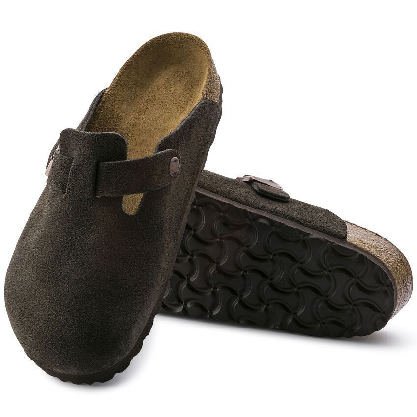 Closed-Toe cork slides | Soft Footbed | Suede | Mocha